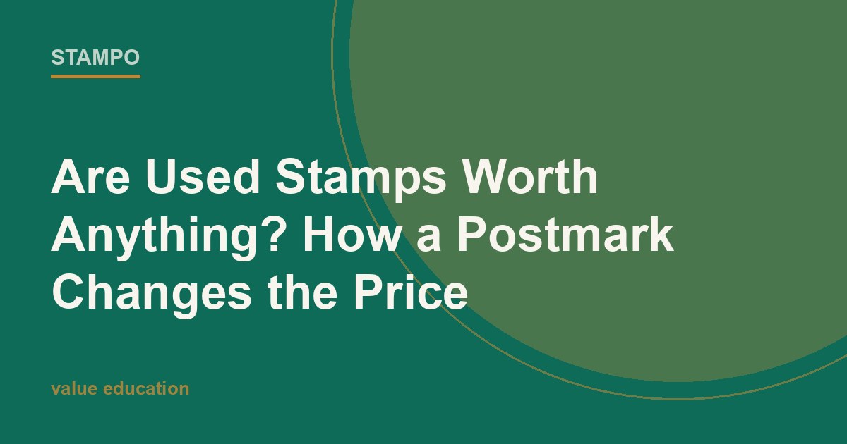 Used postage stamps with circular postmarks arranged on a collector's album page under soft light
